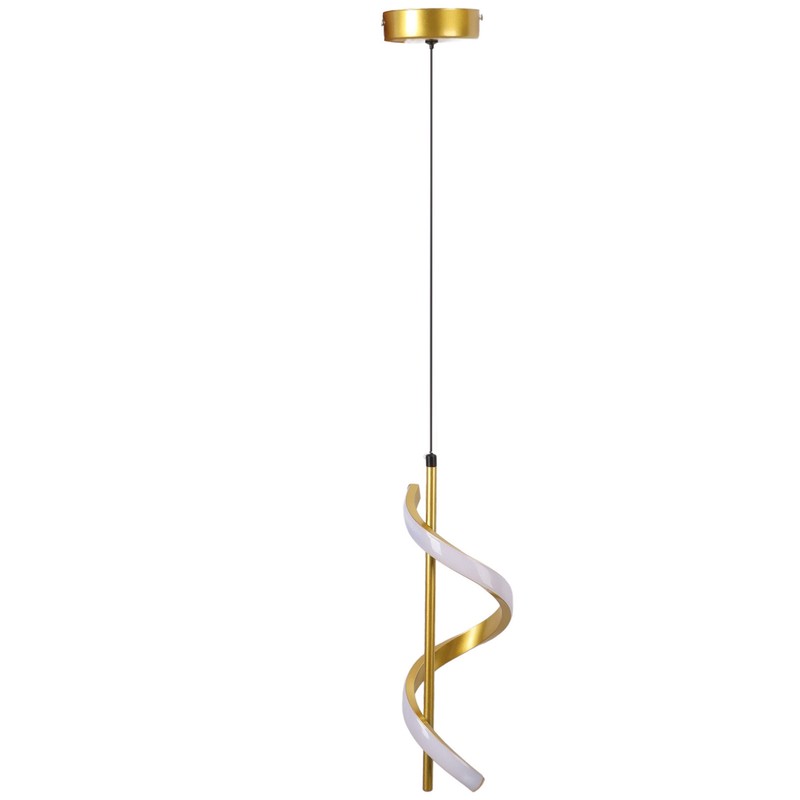 Spiral LED Pendant Light Gold Color High Brightness Eyes Protection