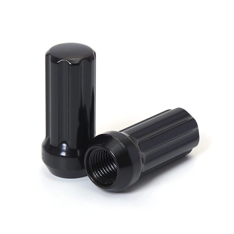 Acorn M14x1.5 Black Lug Nuts - 2" Tall, Set of
