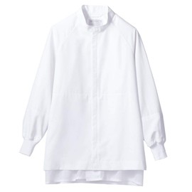 Montblanc RP8711-2 Food Factory White Coat Hygiene Lunch Cooking Blouson, Coat Type, Unisex, 3D Design, Smooth Fit, Net, Antistatic, Thin Material, Cooling, Easy Care, White, white