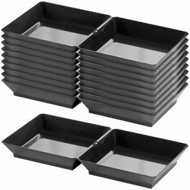 Blue Sky MiniWare Black 2 Section Dish - Premium Disposable Serveware (10-Pack) | Elegant Plastic Design for Catering, Events, and Home Use