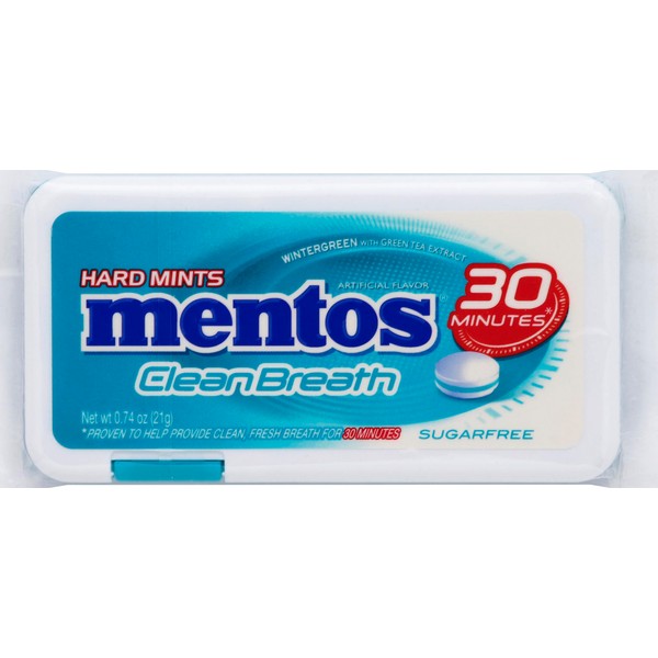 Mentos Clean Breath Hard Mints 0.74 OZ, Wintergreen (Pack of 4)