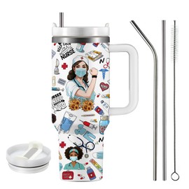 Nurse Gifts for Women, Nurse Tumbler Cup, Nurse Gifts, Nurse Appreciation Gifts, Graduation Christmas Gifts for Nurses, Gifts for Nursing Students, 40oz Nurse Mugs with Handle