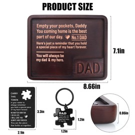 Dad Gifts from Daughter Son, Cool Birthday Gifts Dad, Gifts for Dads Who Have Everything, Best Dad Ever Gifts, New Dad Father Gifts for Men, Gifted to His Dad for Fathers Day Wood Valet Jewelry Tray