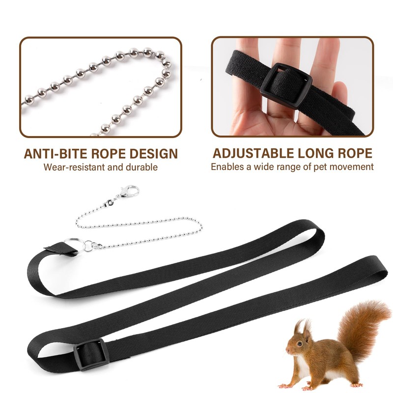 Swirge 3Pcs Rat Harness and Leash, Small Animal Training Walking