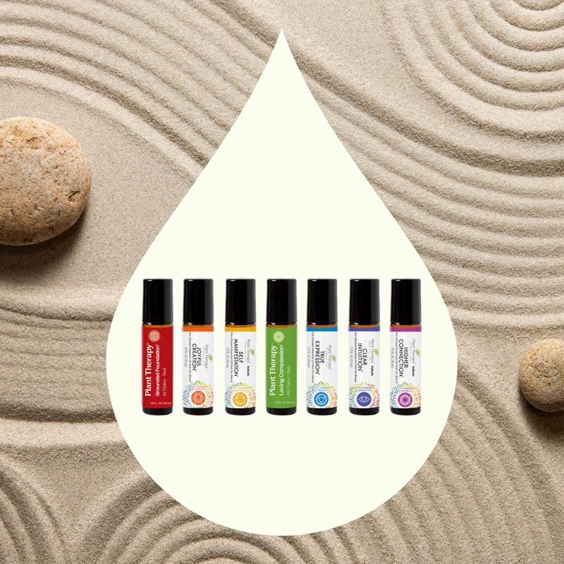Plant Therapy Chakra Synergy Blends Complete Roll-On Set 100% Pure,