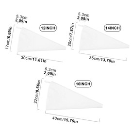 POHOVE Pack of 3 Professional Piping Bags, 40/35/30 cm Piping Bags, Reusable, White Cream Piping Bags, Cotton for Decorating Pastries, Cakes, Home Baking (White, Size: 40/35/30 cm)