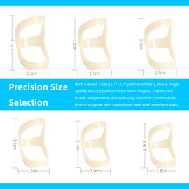 LuojinLuoda 10 Pack Oval Finger Splints & Sleeves Kit, Waterproof Trigger Finger Splints, Adjustable Thumb Brace Support for Straightening, Thumb Splint & Finger Brace for Arthritis, Mallet Finger Splint