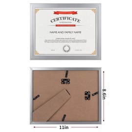 EYMPEU 8.5x11 Picture Frames Sliver Set of 12 Multi Display Modern 8.5x11 Sliver Photo Frames Bulk Simple Sliver Frames 8.5x11 Stylish Wall Mount Hanging or Tabletop