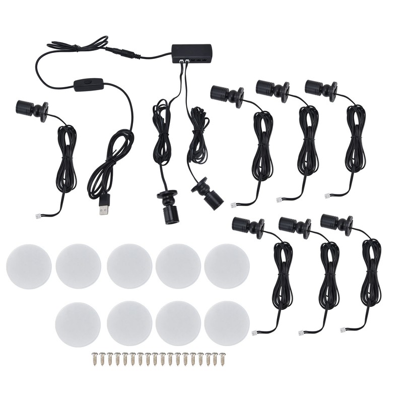 Display Cabinet Light USB Powered Dimmable Round Small LED Cabinet