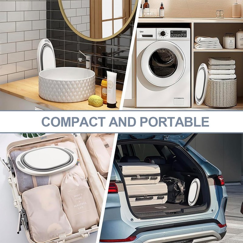 ZKGYUS Foldable Sink, Portable Dish Tray, Multi-Purpose Portable Washing Bowl,