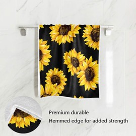 senya - Toalla de baño decorativa de libélula acuarela, toallas de mano suaves para baño, spa, gimnasio, deportes, 30 x 15 pulgadas, divertida (girasol negro)