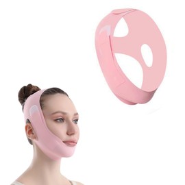 V Gesichtsstraffungsband, V Line Lifting Maske, V-Line Lifting Belt, Face-Lifting Maske für Frauen, Wiederverwendbare Gesichtslifting-Verband, für Schlaffe Gesichtshaut (Rosa)