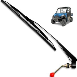 Valchoose UTV Hand Operated Windshield Wiper 15.7” Wiper Blades, Fiberglass Skeleton Manual Wiper Blades Fit Polaris Ranger RZR Kawasaki Honda Pioneer Golf Cart - Instruction Included