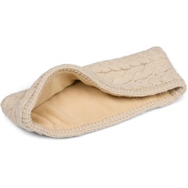 styleBREAKER 04026058 Women's Knitted Headband Plain with Cable Knit Thermal Fleece Lining Winter Headband Plain Beige