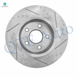 PM Auto Set of 6 Front 328mm Drilled Slotted Brake Disc Rotors-Ceramic Brake Pad Kit Replacement For 2005-2010 Jeep Grand Cherokee