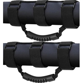 moveland 2 Pack Grab Handle Set Compatible with Jeep Wrangler TJ YJ JK, Easy-to-Fit 3 Straps Design for 1955-2023 Models (Black)