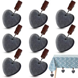 LYSPBAO Tischdeckenbeschwerer, Tischdeckenhalter, Tischtuchbeschwerer, 8 Stück Anhänger aus Marmor in Herzform – Elegante Tischdecken-Accessoires für Party Picknick Hochzeiten Wohnkultur & Deko