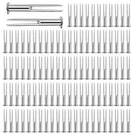 DECOHS 100 Pcs Metal Beeswax Foundation Support Pins with Box, Galvanized Iron Beehive Frame Support Pins for Holding, Beekeeping Supplies