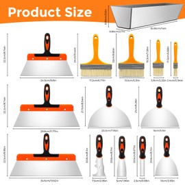 Drywall Hand Tool Set, 15Pcs Drywall Tools Finishing Includes Stainless Steel Putty Knife Set,Spackle Tool Kit for Dry wall Work