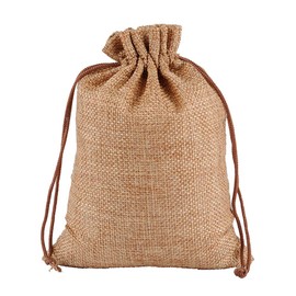 JIHUOO 10 Pieces Jute Sack Jute Bag Gift Bags for Wedding Party 17 x 23 cm