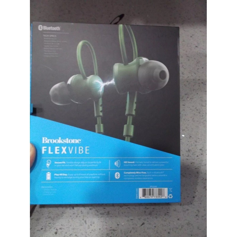 BROOKSTONE FlexVibe Wireless Neckband Earbuds Noise-Reducing
