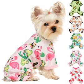 Dog Pajamas for Small Dogs Boy Girl, Dog Clothes Tiny Chihuahua Yorkie Spring Summer Shirt, Cute Puppy Outfit Pjs Jumpsuit Cat Onesie Apparel Pet Clothes