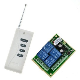 Pxyelec DC 12V One Transmitter 4 Channel Relay Smart Wireless Remote Control Switch White Transmitter
