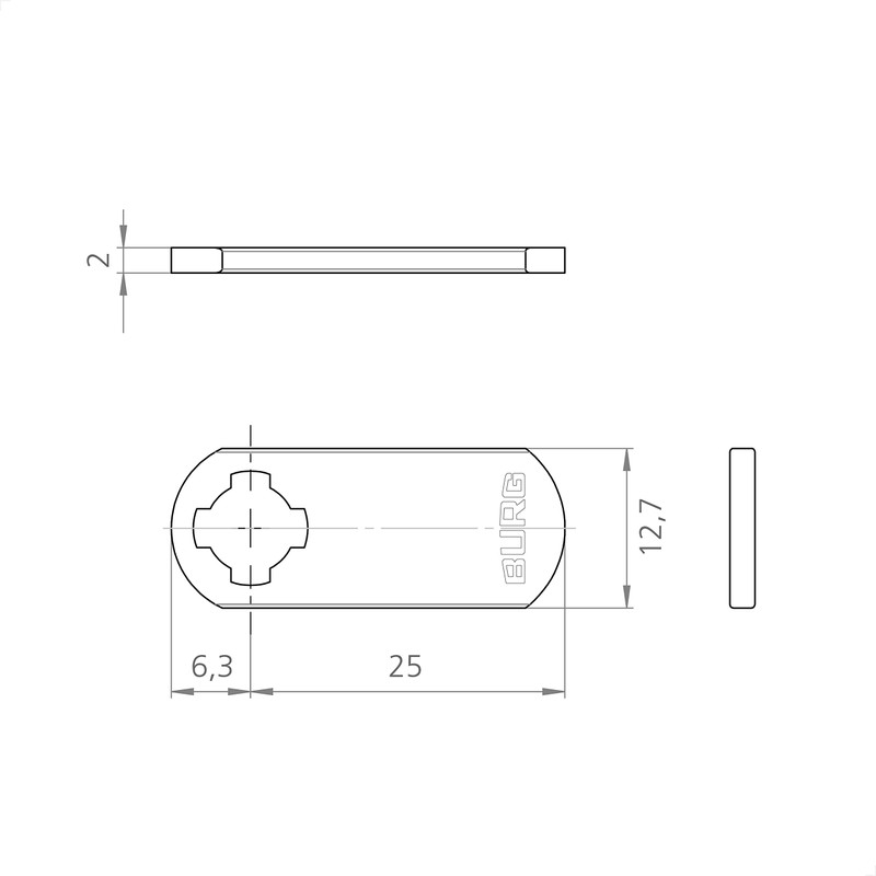 BURG Lever Lock Set 8 mm Different Locking (Universal Cylinder,