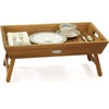 AquaTeak Manada™ Solid Teak Bed Serving Tray with Fold Out