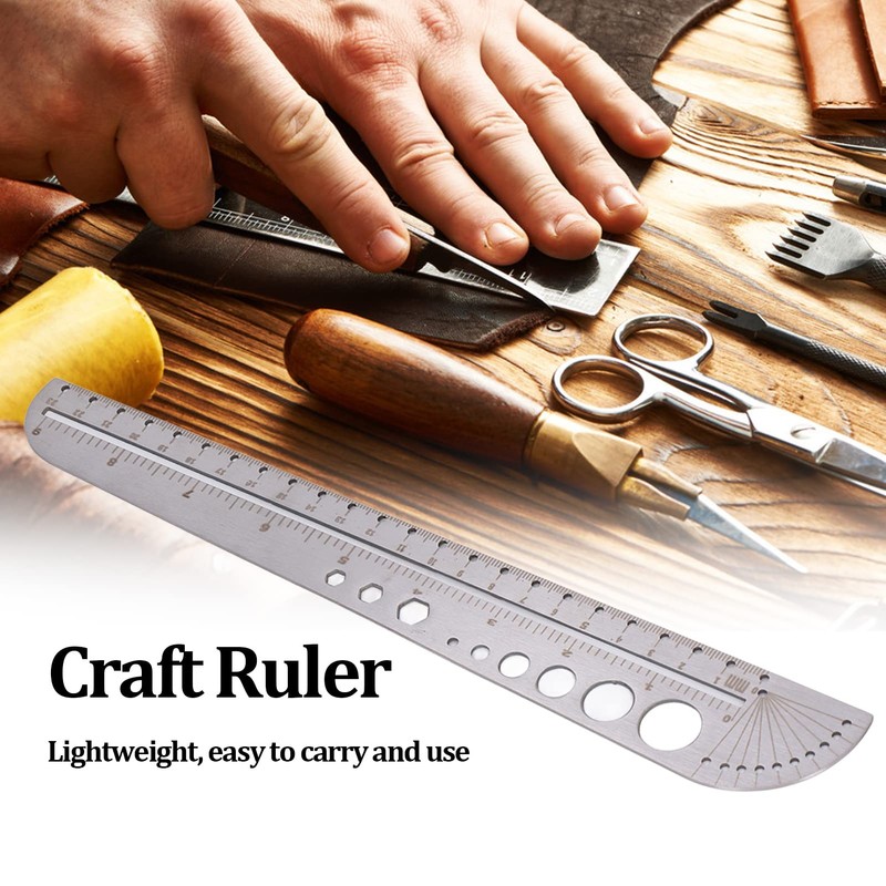 Baxnore Heavy Duty Stainless Steel Ruler, Multifunctional Metal Craft Ruler