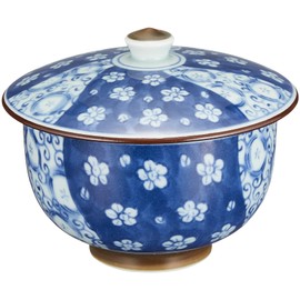 Saikaitoki 61677 Hasami Ware Tea Cup with Lid, Plum Pattern, Approx. 7.8 fl oz (200 ml), Dishwasher Safe, Made in Japan