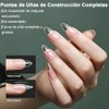 600Pzs Tips para Uñas Soft Gel, Uña Postiza Transparente Mate