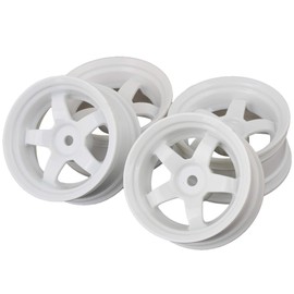 Mxfans 4 Pieces in Plastic RC1: 10 onro-dore-singuka- & Drift Car For 5 Spokes RC Wheel Rim , whites