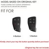 Hontumax Premium Leather 4-Button Key Fob Case Cover for Honda