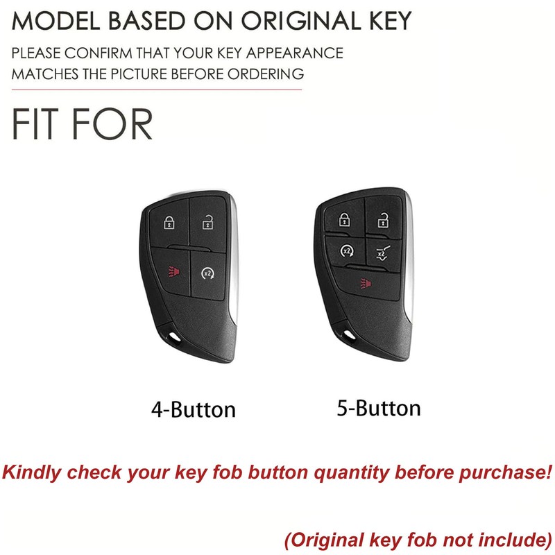 Hontumax Premium Leather 4-Button Key Fob Case Cover for Honda