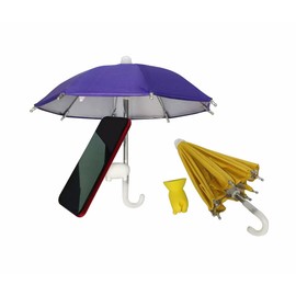 2-Pack Anti-Glare Phone Umbrella Sun Shade, UV Protection with Suction Cup for Smartphones,Cute Piggy Design for Photography/Bicycle/Motorcycle (Purple/Yellow)