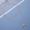 Cybche Punk Layered Moon Choker Necklace Gold Crescent Moon Necklace
