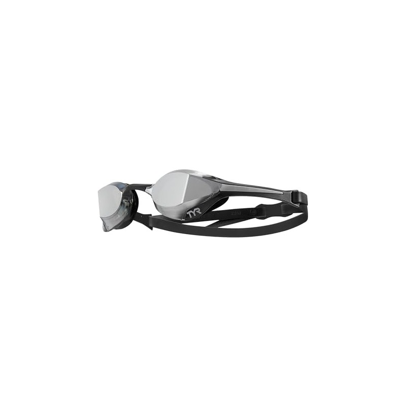 TYR Tracer-X Elite Racing Swim Goggles, Silver/Black Mirrored