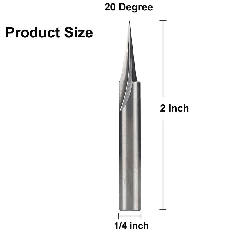 Jiiolioa V21201 20 Degree Profile Bit V Groove Engraving Router