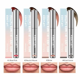 Long-Lasting Peel-Off Lip Liner Stain, 4 Counts/set Transfer-proof Lipliner Lip Stain, All Day & Night Water Resistant and Smudge Resistant Matte Lip Liner, Cosmetic Makeup Tool for Women & Girls Gel Eyeliner,Mother's Day Gift