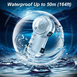 Insta 360 X3 Invisible Dive Case, Splash Prevention Housing Waterproof Up to 50m (164ft) Underwater Dive Protective Shell for Insta360 X3 with Bracket Accessories