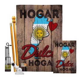 Ornament Collection FK191163-BO Country Argentina Hogar Dulce Hogar Flags of The World Nationality Impressions Decorative Vertical 28" x 40" Double Sided Flags Kit Printed in USA Multi-Color