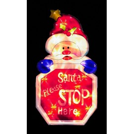 Santa Please Stop Here Window Silhouette Christmas Decoration