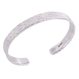Handcrafted Hammered 925 Sterling Silver Cuff Bracelet