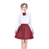 Sunny Fashion Girls Dress V Neck Pleated Hem School Uniform