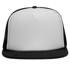 OTTO Wholesale 12 x Cap SNAP 5 Panel High Crown Mesh Back Trucker Snapback Hat (031603 - Blk/Wht/Blk) (OSFM - Adult)
