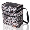 SIBOFUEGO Cute Car Trash Can with Lid - Leak Proof Car Trash Bag Hanging Waterproof Car Garbage Can with Storage Pockets Multipurpose Collapsible Car Organizer, 2 Gallons (Leopard Print)