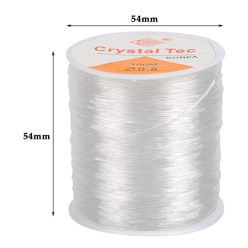DODUOS 2 Roll 0.8mm Elastic Bracelet String Cord Clear Stretchy