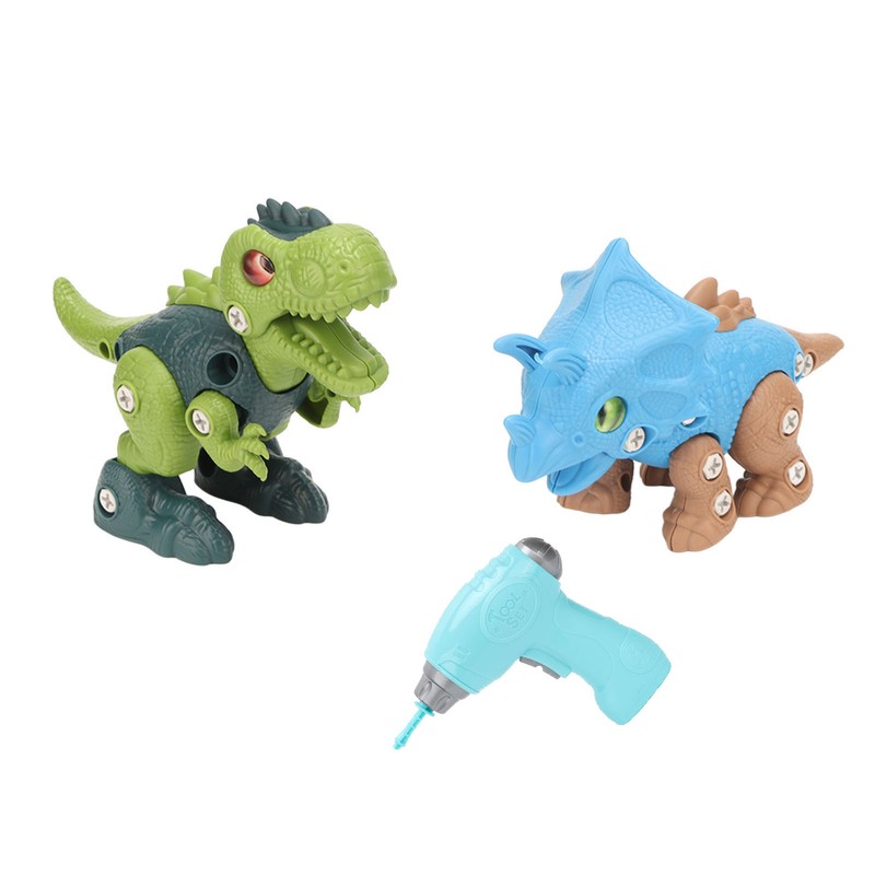 2 Sets Dinosaur Assemble Toy Develop Hand On Ability Educational
