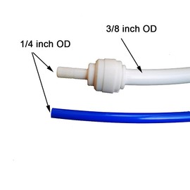 Malida Tube Fitting Stem Straight Connector,3/8" Tube OD x 1/4" Stem OD Straight Push to Connect Plastic Quick Fittings for RODI System. (3/8" Tube OD x 1/4" Stem OD)